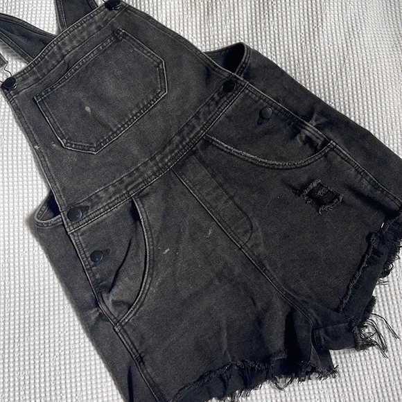 Short Black Denim Overalls Cotton On - Picture 3 of 5